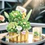 Bộ mô hình lắp ghép nhựa Giỏ hoa Xanh lá