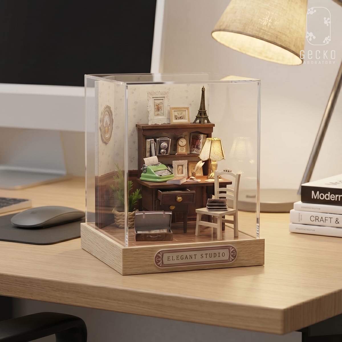 Bộ mô hình lắp ghép miniature Góc làm việc cổ điển Elegant Studio - Ảnh 2
