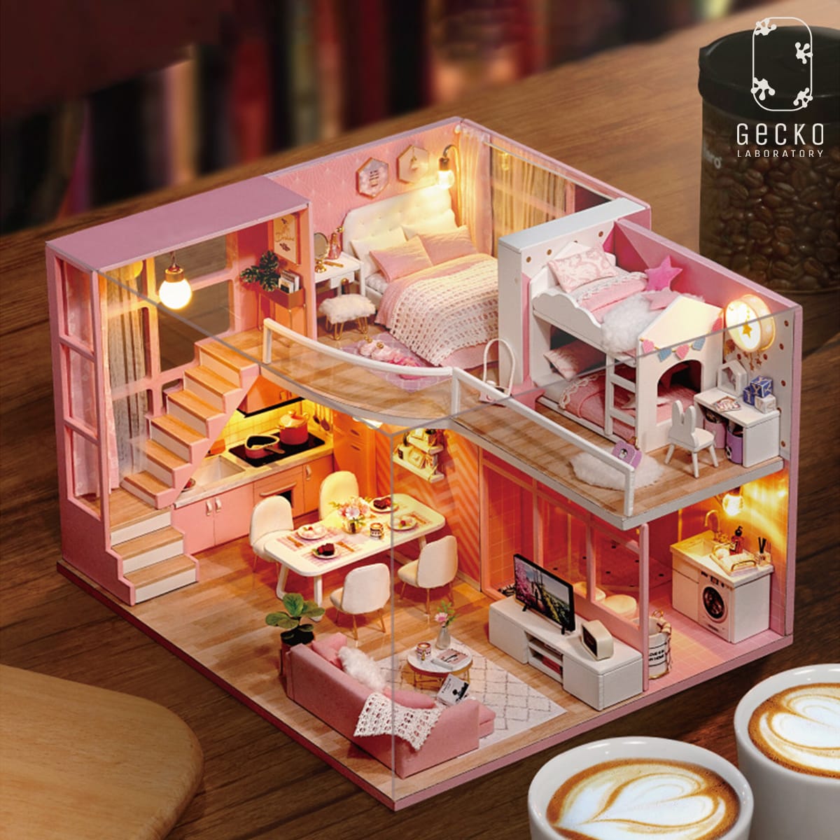 Bộ mô hình lắp ghép miniature Biệt thự Hồng Dream Angel